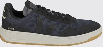 Veja Mens V-90 Sneakers in Leather and B-Mesh with Contrasting Logo