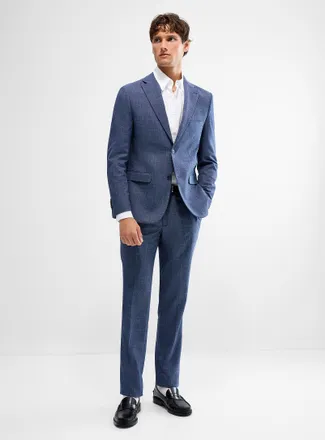 Soul of London Mens Textured chambray suit Slim fit