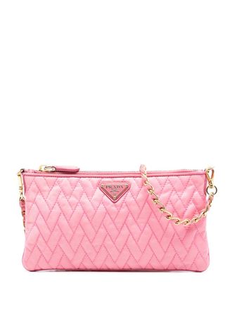 Prada 2000-2013 Tessuto Impuntu crossbodytas met ketting - Roze