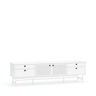 Teulat Mueble de tv 2 puertas 4 cajones blanco