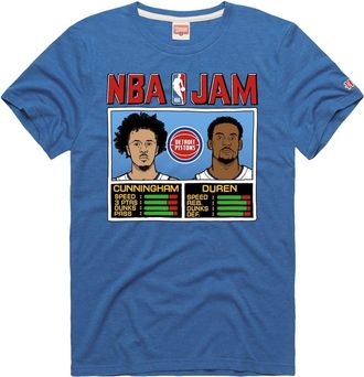 Homage Unisex Homage Jalen Duren & Cade Cunningham Blue Detroit Pistons NBA Jam Tri-Blend T-Shirt at Nordstrom, Size X-Large