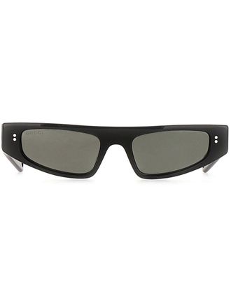 Gucci logo-print cat-eye frame sunglasses - unisex - Acetate - One Size - Black