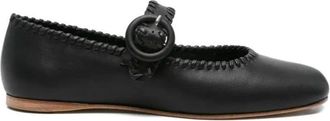 Paloma Barcel&oacute; Schoenen, Dames, Zwart, 38 EU, Leer, Ballerinas met trimdetail