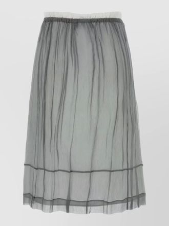 Prada silk floral-embellished midi skirt