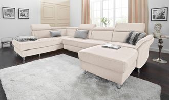 Sit&more Wohnlandschaft &raquo;Avignon U-Form&laquo; wahlweise mit Bettfunktion und Stauraum, inklusive Kopfteilverstellung