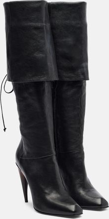 Alexander McQueen Botas altas Horn Heel de piel