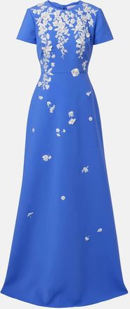 Carolina Herrera Abito lungo in crêpe con ricamo