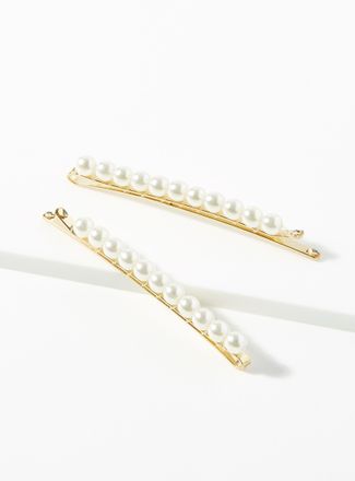 Simons Womens Pearly bead barrettes Set of 2