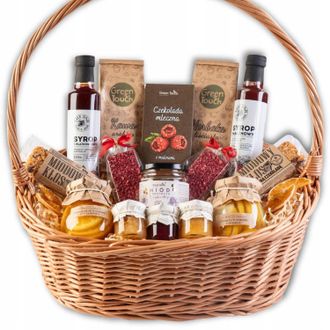 OEM Gran Cesta De Regalo Premium, Juego De T&eacute; Con Sirope De Miel Polaca, Gracias