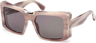 Max Mara Beige/Smoke Zonnebril Spark 6 - Dames - Zonnebrillen - Beige - 55 MM - Accessoires