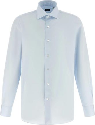 Finamore Overhemden, Heren, Blauw, XL, Katoen, Napoli Shirt