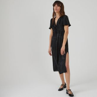 La Redoute Collections Lange jurk met gekruist effect, in jacquard