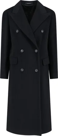 Tagliatore Black Jole Double-Breasted Cashmere Coat