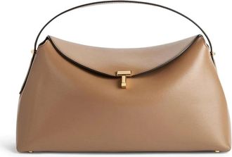 Toteme T-Lock Top Handle Handtas - Dames - Handtassen - Bruin - ONE Size - Leer - Tassen