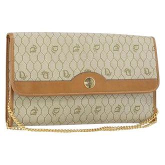 Dior Pre-owned Clutches, female, Beige, Size: ONE SIZE Pre-owned Vintage Plastic Shoulder Bag