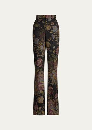 Ralph Lauren Collection Wrigley II Floral Jacquard Bootcut-Leg Pants