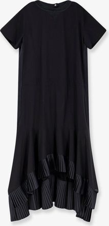 sacai Cotton dress with pleated details - SACAI - gender_Woman