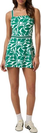 Travis Mathew Moveknit Leaf Print Dress in Green Tambourine Multi at Nordstrom, Size Xx-Large