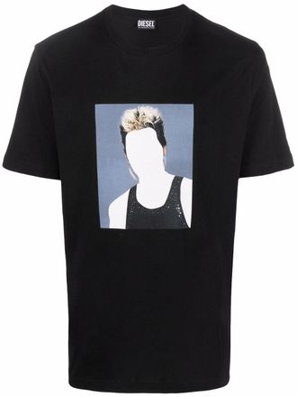 Diesel graphic-print T-shirt - men - Cotton - S - Black