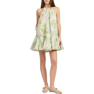 En Saison Blair Shell Print Minidress in Ivory Olive Multi at Nordstrom, Size X-Small