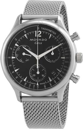 Movado Heritage Chronograph Quartz Black Dial Mens Watch 3650137