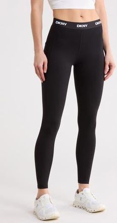 DKNY Logo Elastic Full Length Tights in Black at Nordstrom Rack, Size X-Small