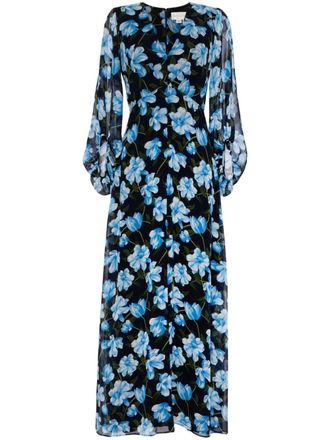 Sachin & Babi Jenny floral-print gown - women - Polyester/Polyester - 4 - Blue
