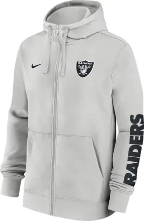 Nike Las Vegas Raiders Club Nike Mens NFL Full-Zip Hoodie in Grey | 01NC0BB8D-1LR