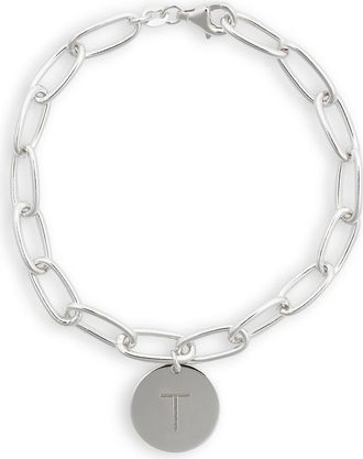 Meshmerise Initial Disc Charm Bracelet in White-T at Nordstrom Rack