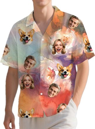 Generic Custom Hawaiian Shirt with Face,Personalised Halloween Hawaiian Shirts for Men Men,Funny Hawaiians Shirts for Mens,Personalised Gifts