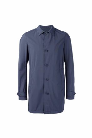 Herno Mens Mid-Length Raincoat In Navy
