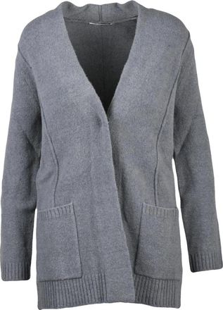 KANGRA Lange Cardigan - Dames - Vesten - Grijs - S - Wol - Truien & Vesten