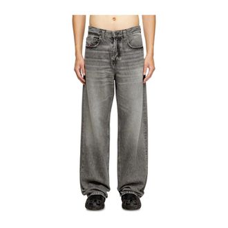 Diesel Jeans, Heren, Grijs, W31 L32, Denim, 2001 D-Macro Wide Jeans