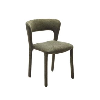 Klast Silla de comedor de tela verde oscuro 53 cm x 77 cm