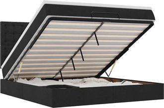 vidaXL Vidaxl - Estructura De Cama Otomana Con Colch&oacute;n Tela Negra 180x200cm