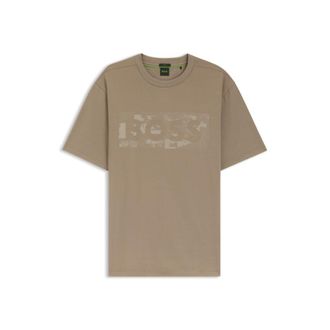 BOSS Logo-artwork T-shirt in stretch cotton