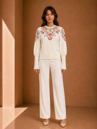 MARIA PAVAN Womens Blusa-Creta Sweater In Off White