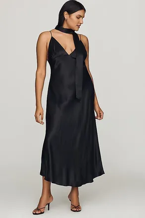 Maeve Clara Scarf-Neck Midi Dress