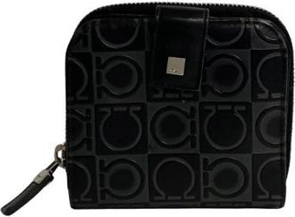 Ferragamo Tweedehands leren portemonnees - Dames - Vintage Accessoires - Zwart - ONE Size - Leer - Vintage
