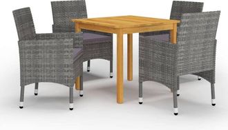 vidaXL Juego De Comedor De Jard&iacute;n De 5 Piezas Gris Vidaxl