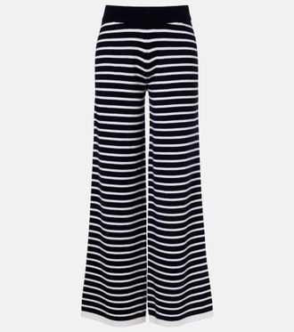 Jardin Des Orangers Pantalones anchos de cachemir a rayas