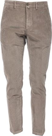 Siviglia Slim-fit Trousers, male, Brown, Size: W35 Cotton America Style Pants