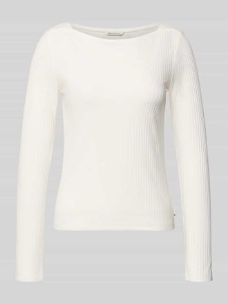 Tom Tailor Denim Slim Fit Langarmshirt aus Viskose-Mix in Offwhite, Gr&ouml;&szlig;e XL