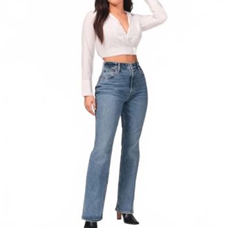 Abercrombie & Fitch Ultra High Rise Vintage Flare Jeans In Blue