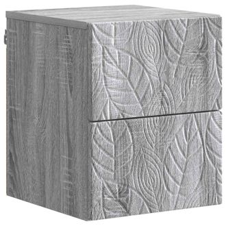 vidaXL Mesita De Noche De Pared Sonoma Gris 34,5 X 33 X 40 Cm Vidaxl