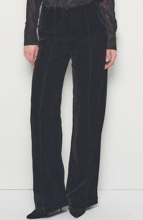 AS by DF Fiona Velvet Straight Leg Trouser in Black at Nordstrom, Size 16