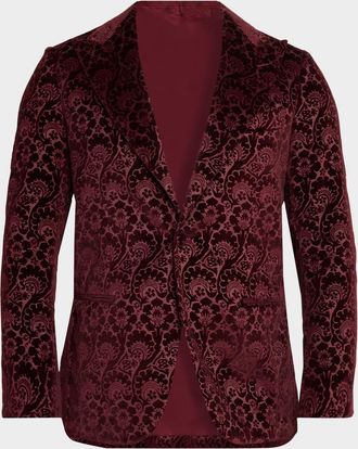Sartorio Men & apos;s Paisley Velvet Single-Button Dinner Jacket