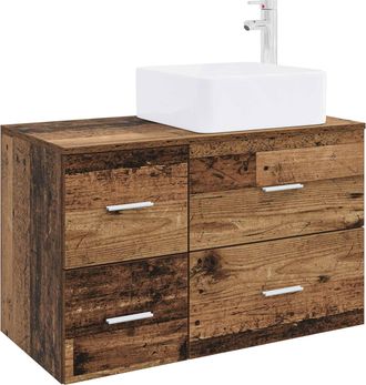 vidaXL Juego De Muebles De Ba&ntilde;o 2 Uds. Madera Envejecida Vidaxl