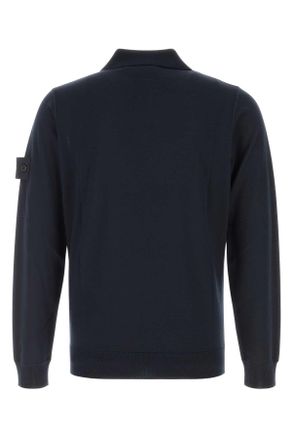 Stone Island Navyblue Polo Exterior: Virgin Wool T-shirts And Polos