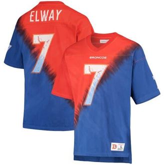 Mitchell & Ness Mens Mitchell & Ness John Elway Orange/Royal Denver Broncos Retired Player Name & Number Diagonal Tie-Dye V-Neck T-Shirt at Nordstrom, Size Medium